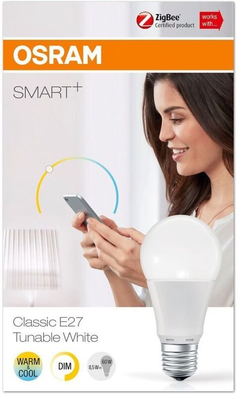 Osram - Smart+ led Lampe 8,5W E27 ZigBee dimmbar warmweiß bis tageslicht Glühbirne