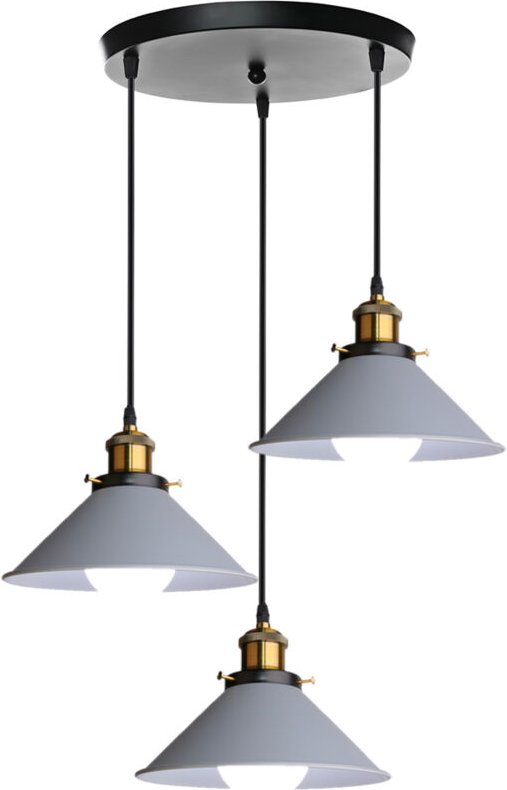 3 Flammig Pendelleuchte Vintage Industrial Metall Hängelampe E27 Höhenverstellbar für Esszimmer Küche Restaurant Cafét B...