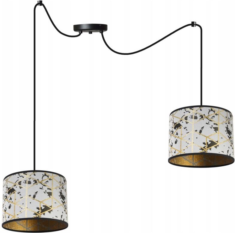 Decken-Hängelampe, Lampenschirm mit Spinnenmuster, Gold