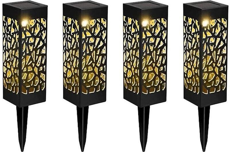 Solar-GartenlampeSet mit 4 warmweißen und wasserdichten LED-Lampen