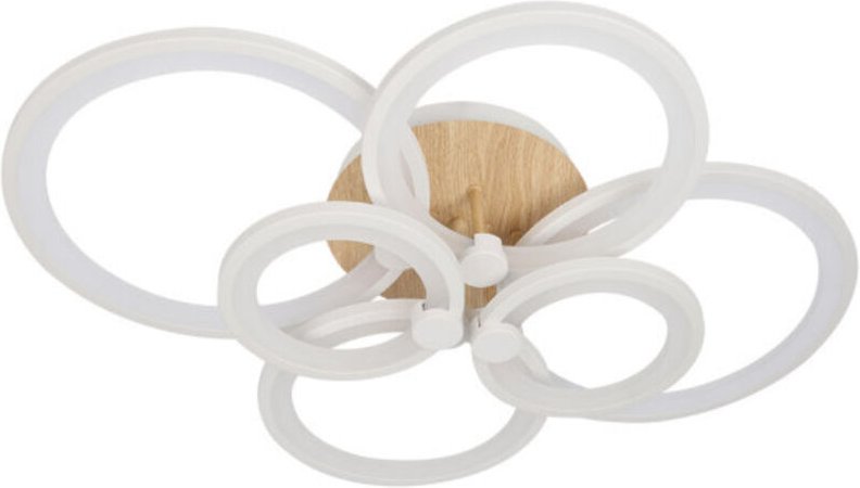 Deckenleuchte 134 w 3000-4000-6500 k weißes helles Holz 17 x 74 x 57 cm 18090 lm ferndimmbar - Sydney