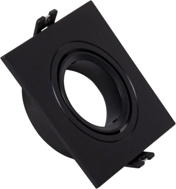 Downlight Ring Scheinwerfer 1xGU10 Polycarbonat Rechteckig Schwarz