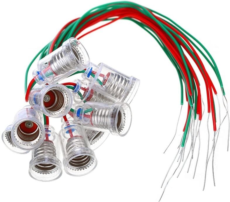 12 Stück E10 Fassung mit Kabel E10 Lmpensockel Klein Lampen Fassung mit 25cm Lsolierten Drähten für Home LED Experiment ...
