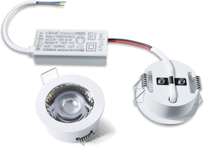 LED-Spot Einbaustrahler Neutralweiß Ø 45 x 22,3 mm IP65 mit Einbaurahmen Weiß matt