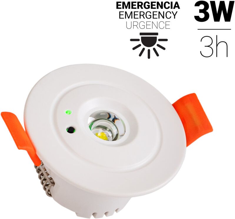 Notlicht / Einbaustrahler - 3W - Autonomie 3 Std - Ø60mm