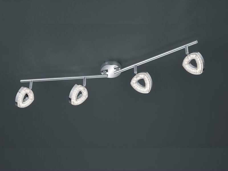 Led Deckenstrahler tours 4-flammig Silber Chrom, Breite 80cm