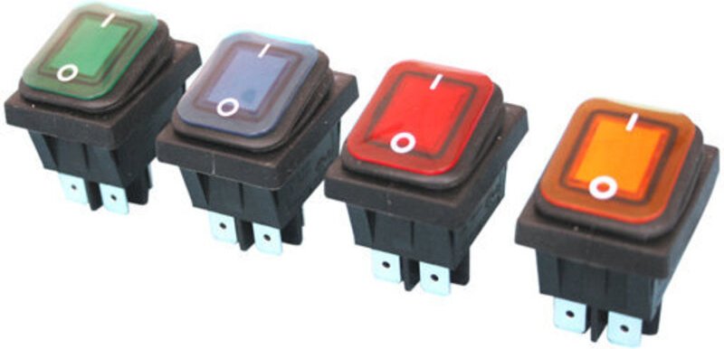 Wasserdichter Lichtschalter Electro DH Farbe Schwarz und Blau 11.407.IL/NAZ 8430552141753