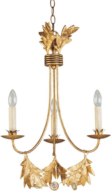 Elstead - Sweet Olive - 3 leichte mehrarmige Deckenanhänger Kronleuchter Gold, E14