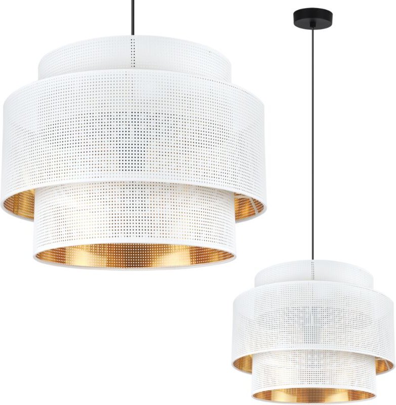 Asti Trio Hängelampe Weissgold 40cm Mesh