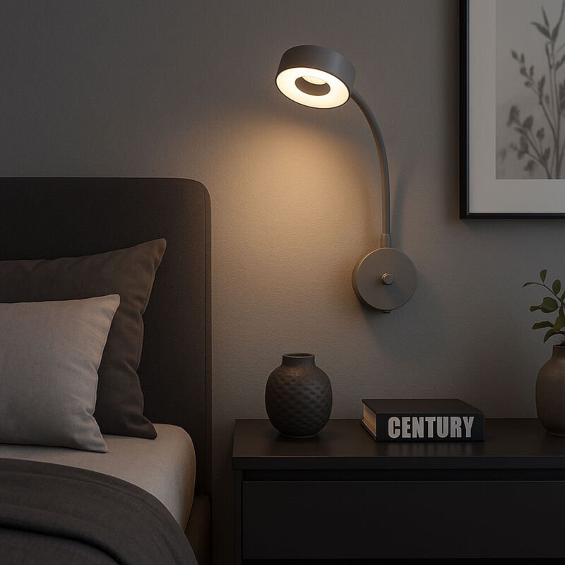 Globo Lighting - led Wand Leuchte Lampe Spot Beweglich Metall Silber Dimmer Direct Plug In Büro