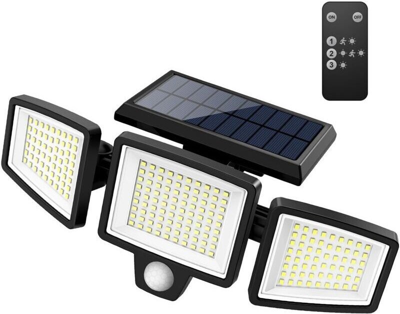 Solar-Außenleuchte mit Bewegungsmelder, 210 LEDs/2500 lm, 3 Modi, 270° Abstrahlwinkel