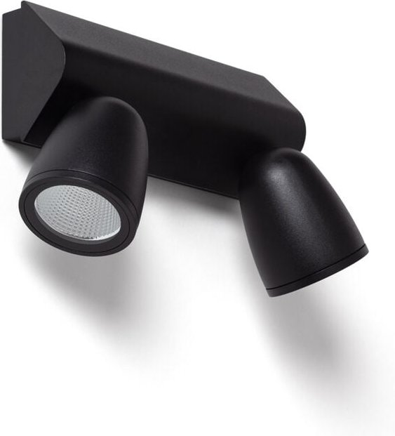 LED Wandleuchte Außen 12W Aluminium Abel Large zwei Strahler Schwarz