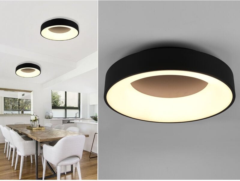 Led Deckenleuchte girona Schwarz mit Switch Dimmer, ø 45cm
