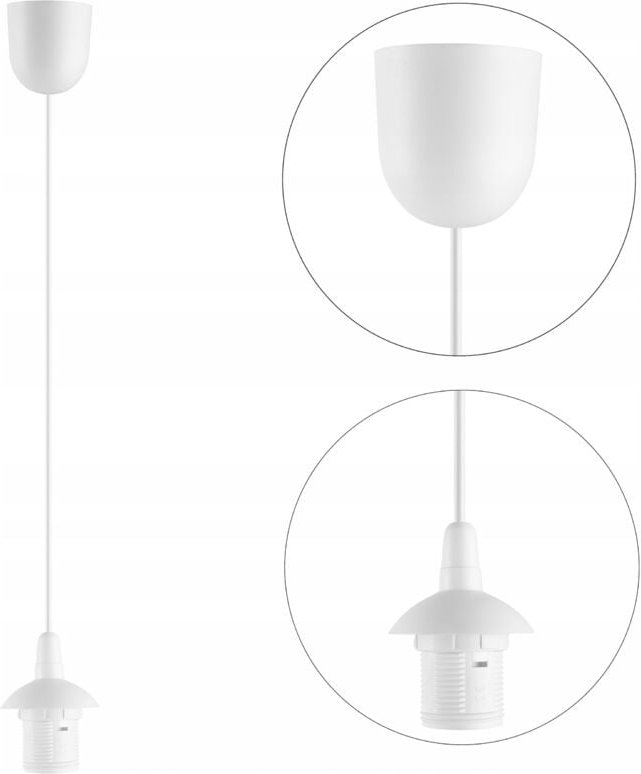 Hängelampe E27, mattweiß, Hängelampe für Lampenschirme