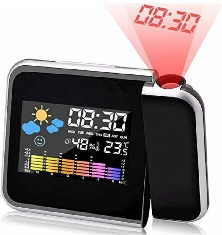 Wecker mit Projektion, LED-Projektionswecker, digitaler Projektionswecker,