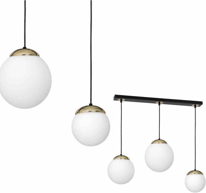 Hängelampe SPARTA SCHWARZ / GOLD 3xE14