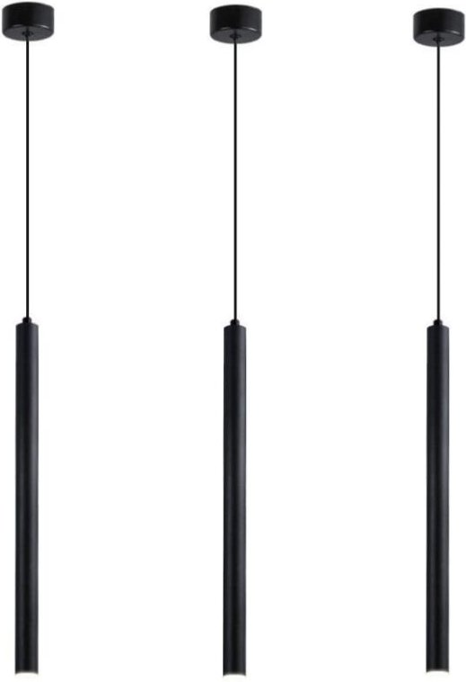 Led Industrielle Pendellampe Innenbereich Hängeleuchte Metall Kronleuchter für Esszimmer Café Küche Bar Schwarz 3 Stücke