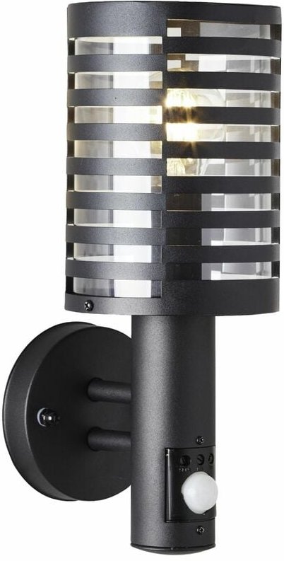 Thumbnail - Lampe, Venlo Außenwandleuchte stehend Bewegungsmelder schwarz matt, Edelstahl/Kunststoff, 1x A60, E27, 40W,Normallampen ...