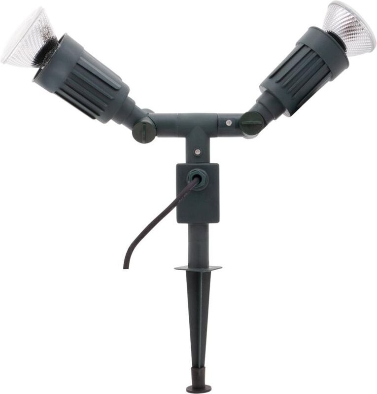 REV Erdspieß mit Gartenspot 2-fach IP44 1,4m 2xE27 grün