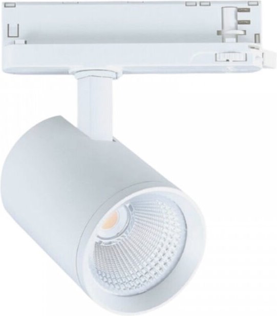 Trade Shop - FARETTO LED PER BINARIO TRIFASE 30W LAMPADA ORIENTABILE LUCE NATURALE CALDA IP20 GD19C20 - Weiß