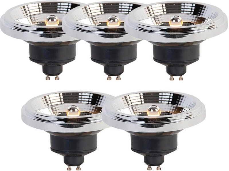 Luedd - 5er Set GU10 3-Stufen Dim-to-Warm LED-Lampen AR111 11W 620lm 2000-3000K