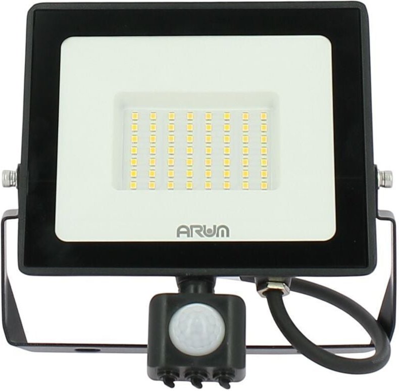 50W LED-Fluter Schwarzer Bewegungsmelder IP65 Farbtemperatur: Warmweiß 3000K