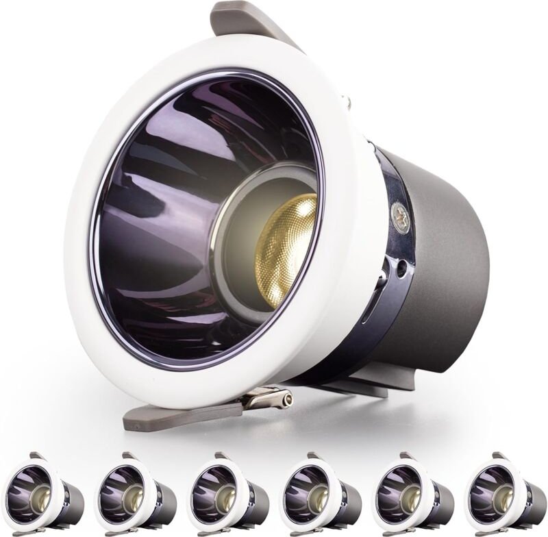 LED-Einbaustrahler für Badezimmer, 6er-Pack, 7 w, 700 lm = 70 w, Glühlampe, IP44, Warmweiß 3000 k, ac 220–240 v, Ausschn...