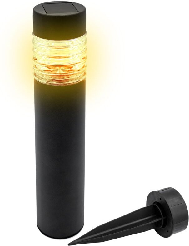 Edelstahl Solar Gehwegleuchte 42 x 8 cm - anthrazit - Garten Wegeleuchte warm weiß