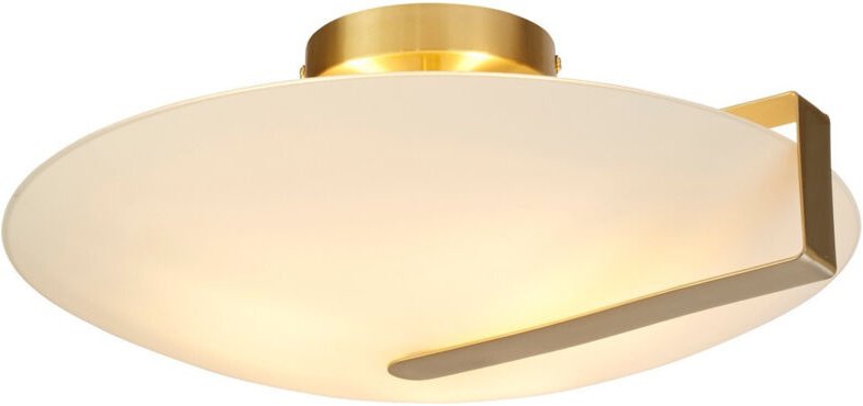 Searchlight Sundial Deckenleuchte - Goldfarbenes Metall und Milchglas