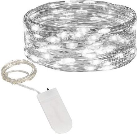 Weihnachtslichter 10 LED mit Batterie kaltweiß