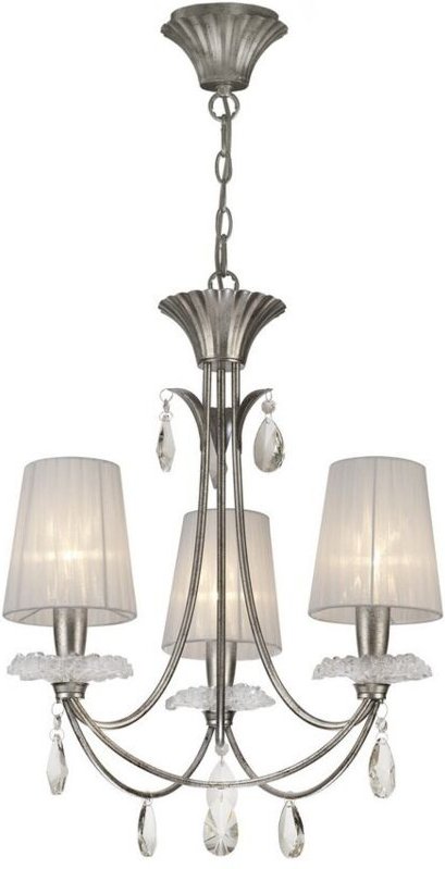 Inspired Mantra - Sophie - Deckenanhänger 63 cm rund, 3 x E14 (max. 20 W), Silbermalerei, weiße Farbtöne