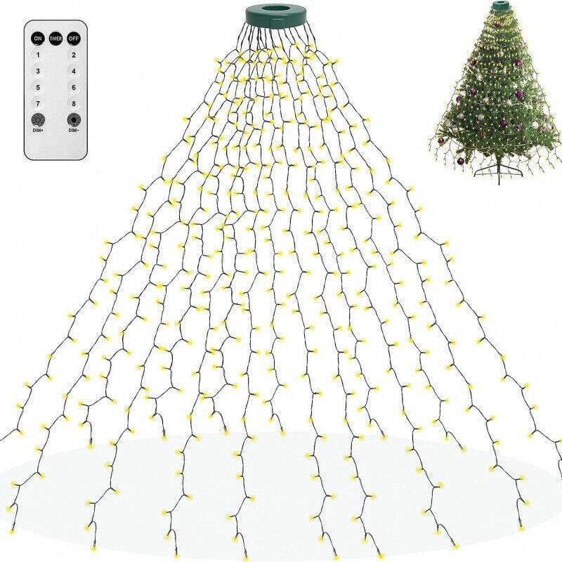 Thumbnail - 280 LED-Lichterketten für den Weihnachtsbaum, 2 m x 8 LEDs, wasserdichte Außendekoration (1,5–2,8 m), ideal für Zuhause,...