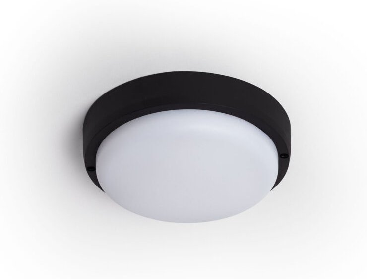 Efectoled - LED-Deckenleuchte 25W Rund für Aussen Ø175 mm IP65 Hublot Schwarz 3000K Warmweiß