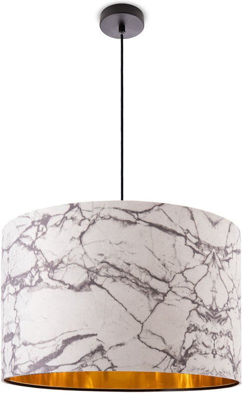 Deckenlampe Wohnzimmer Pendelleuchte Esstisch Lampenschirm Stoff Modern Abstrakt Pendelleuchte - Schwarz, Design 1 (Ø45,...