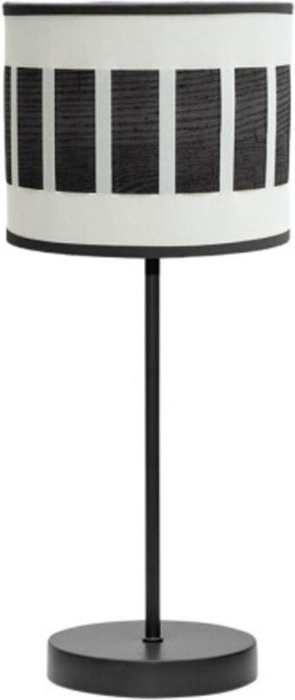 Fabrilamp - ivanna tischlampe 1xe14 schwarz/weiss-schwarz holz 43x17x17 cm