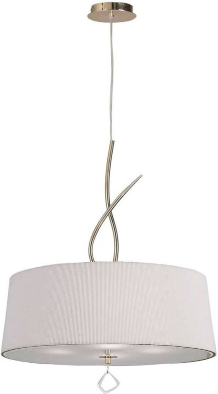 Inspired Mantra Mara Pendelleuchte, 4-flammig, E27, rund, französisches Gold mit elfenbeinweißem Schirm