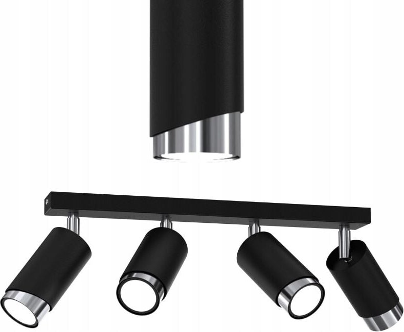 Frei. Deckenleuchte LED-Streifen verstellbar 4x Gu10 EWILIGHT Bevel schwarz