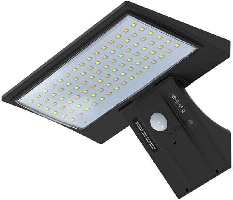 Solarbetriebene Sicherheitsleuchten, wasserdichte Solar-Außenfluter mit Bewegungsmelder, 2600 mAh, hohe Kapazität, 90 LE...