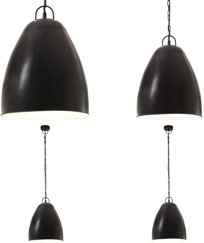 Hängelampe Industriestil 25 w Schwarz Rund 32 cm E27 - Hängeleuchte - Industrielampen - Schwarz - Eisenlampe - Wohnraumb...