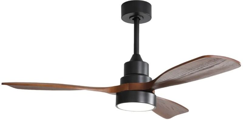 Thumbnail - 48-Zoll-Deckenventilator aus Holz mit 3 Flügeln aus Massivholz, ferngesteuertem, umkehrbarem Gleichstrommotor für das Wo...