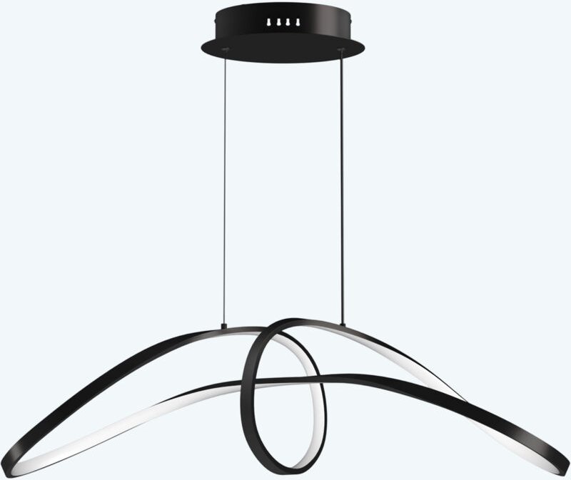 Pendelleuchte 90cm led Hängelampe Dynamisches Wellendesign 3000K/4000K/6000K Verstellbares Kabel 30W Schwarz Hängeleucht...