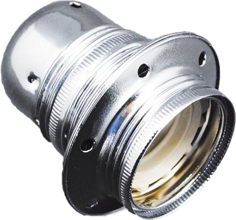 F-bright - Lampenfassung e27 Metall, 100 w 250 v, silber, ø60 x 40 mm (eingeschweißt)