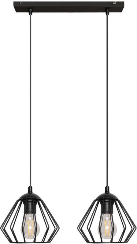 Agat Gerade Stangen-Pendel-Deckenleuchte Schwarz 40cm - Helam