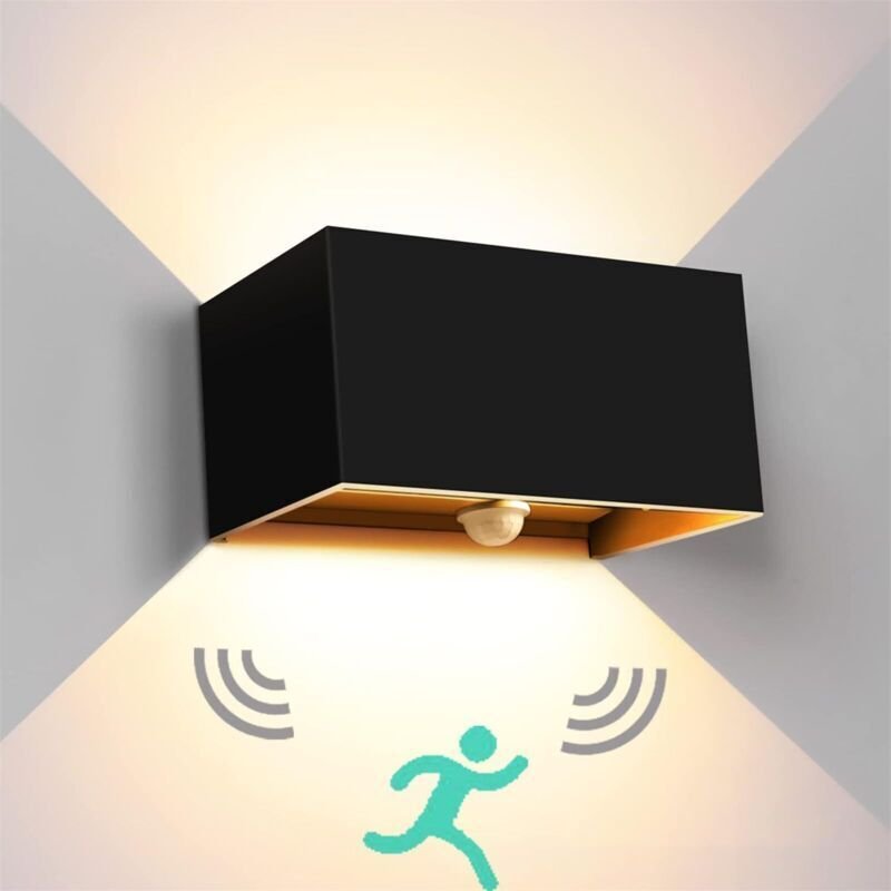 24-W-Außenwandleuchte mit Bewegungsmelder, IP65, Warmweiß 3000K, Aluminium-LED-Wandleuchte für den Innen- und Außenberei...