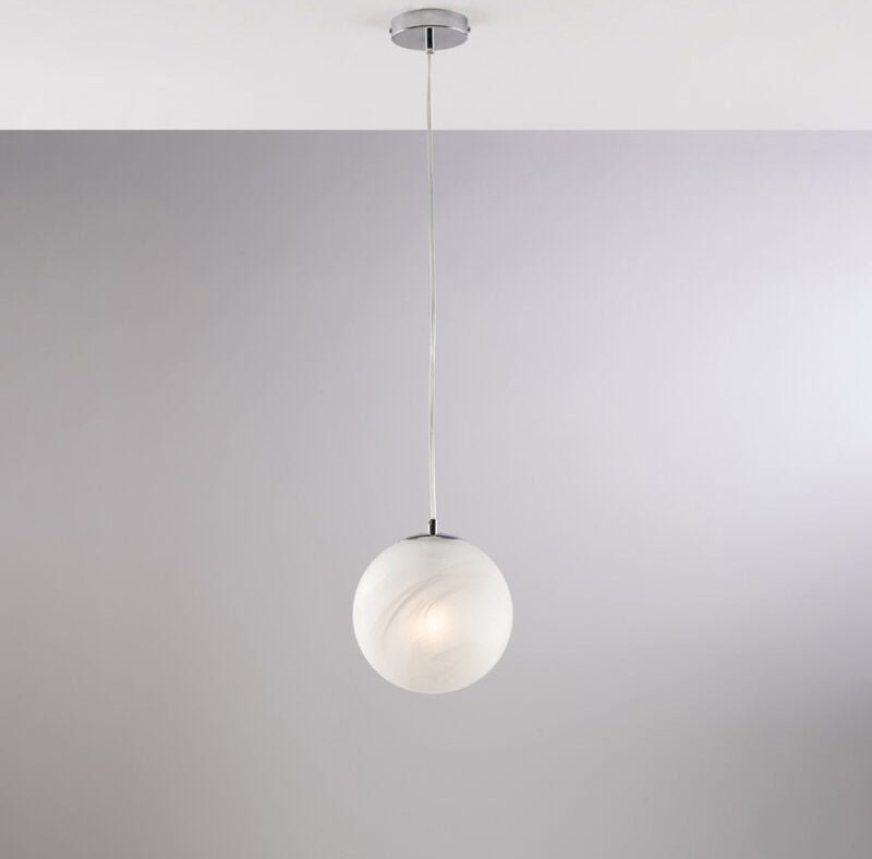 Bonetti Illumina - Olaf – 1 Aufhängung aus leicht verchromtem Eisen mit Kugel dm.20 130 – Ø20 – BL294-S1-CR