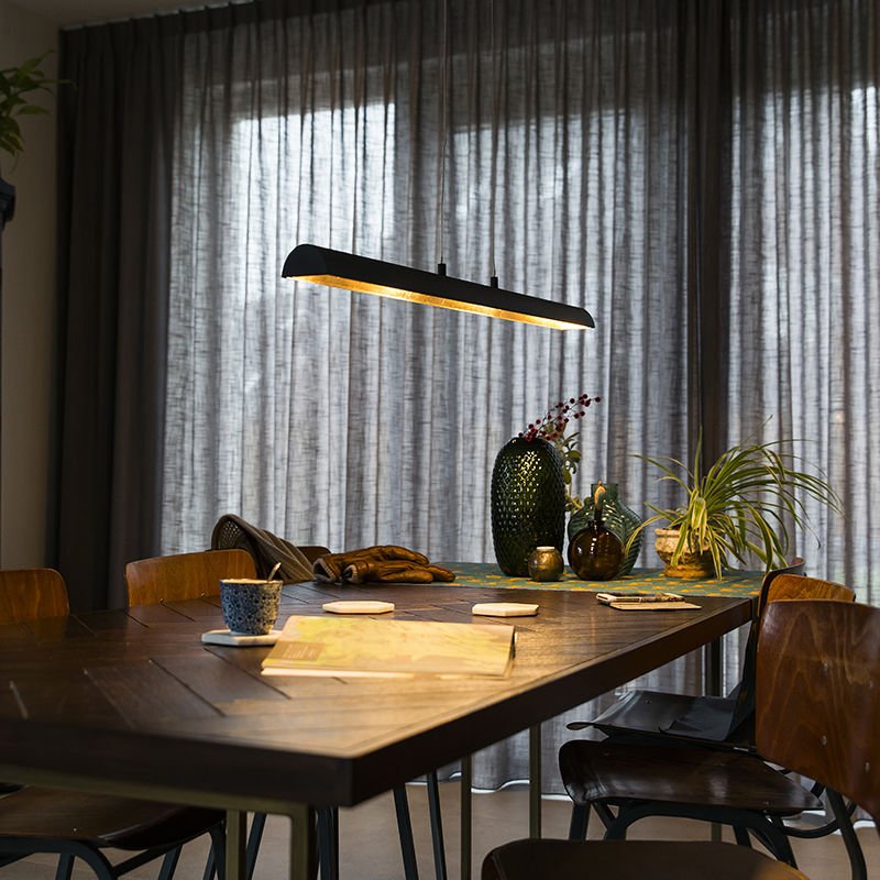 Hängelampe schwarz mit goldener Innenseite inkl. led - Balo 4