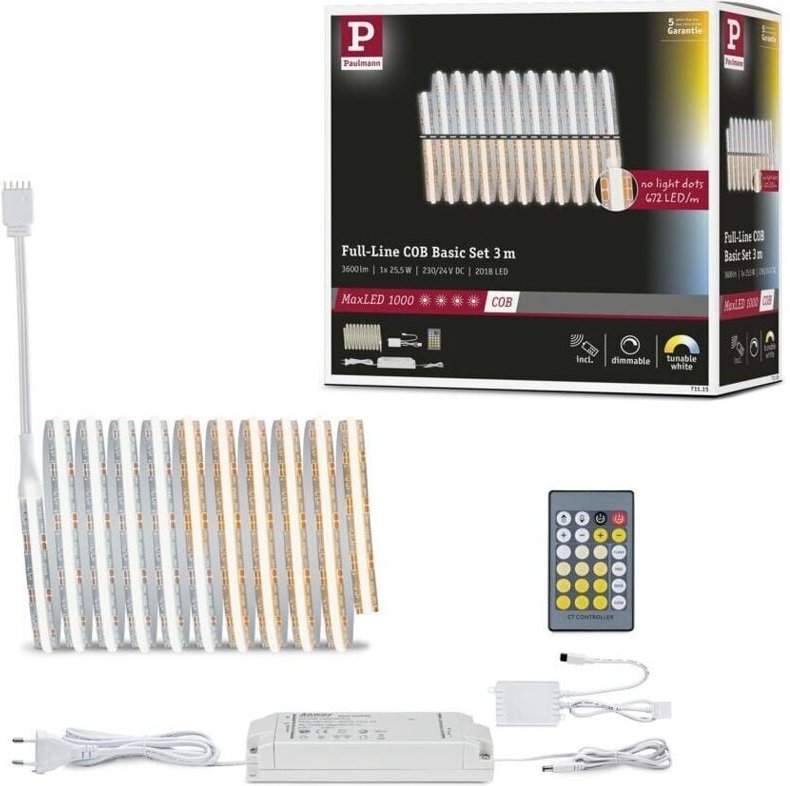 Paulmann MaxLED 1000 71115 LED-Streifen-Basisset 230 V 3000 mm Warmweiß 1 Set