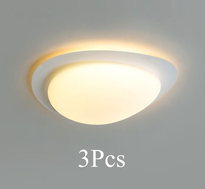 Led Deckenlampe Metall Acryl Deckenleuchte Weiß für Schlafzimmer Badezimmer Küche Gang Balkon Warmweißes Licht - 3Pcs
