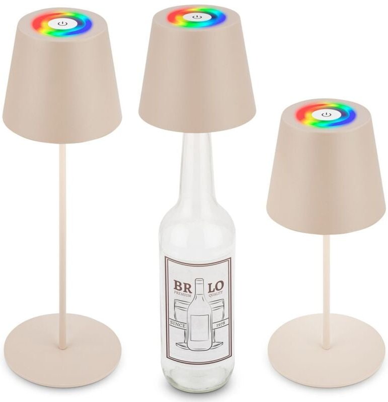 Briloner - 3 in 1 rgbw led Tischlampe kabellos IP44 Flaschenleuchte Aussen/Innen Akku