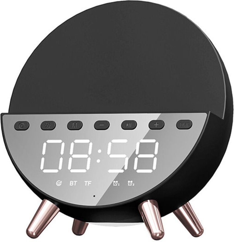 Digitaler Wecker mit 15 W kabelloser Aufladung mit warmweißem Licht, 5 beruhigenden Tönen/weißem Rauschen, Doppelwecker ...